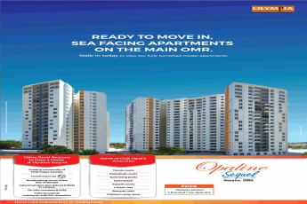 Book ready to move sea facing apartments at Olympia Opaline Sequel in Chennai